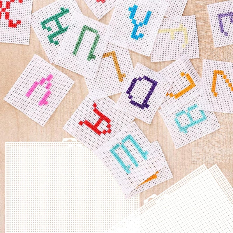 ALISWAT 20 Pieces 7 Count Plastic Canvas Sheets for Embroidery, 10.2 x 13 Inch 7 Mesh Plastic Canvas Sheet, Plastic Mesh, White Eye Mesh for Acrylic Yarn Crafting, Knit Crochet Projects and Make Aquarium - Image 5